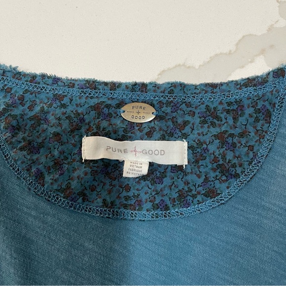 Anthropologie Pure + Good blue Tank top size small - Picture 3 of 8